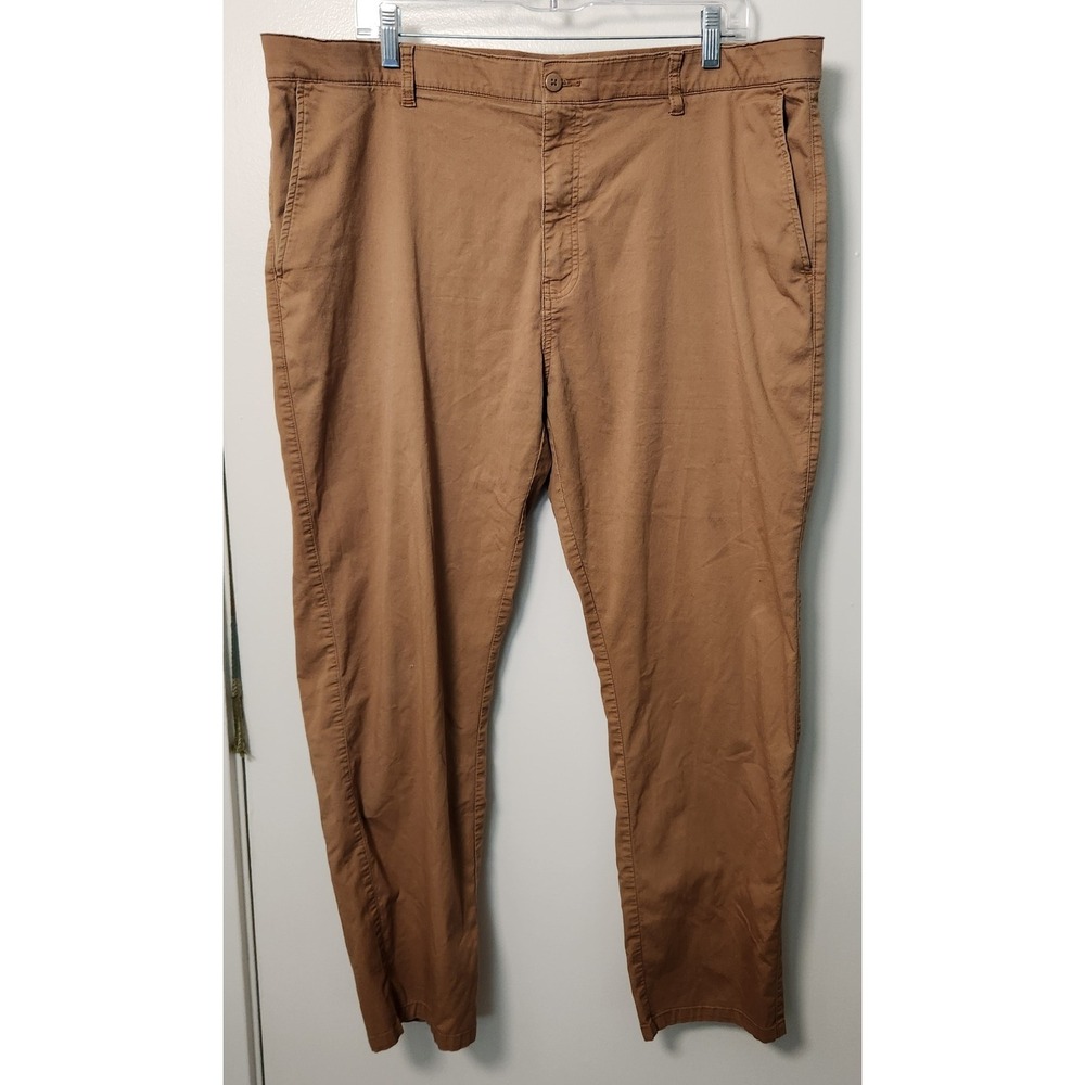Footjoy Evolve Pant Khaki Tan Flat Front Chino Golf‎ Men's 40"x27.5" Stretch